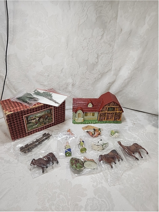 Unbranded Other - 1950s Made In Japan Papier Mache Barn Yard Play Set, Extremely Rare